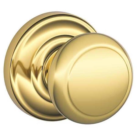 Schlage Bright Brass Dummy Knob Lockset, Andover/Andover F170 AND 605 AND