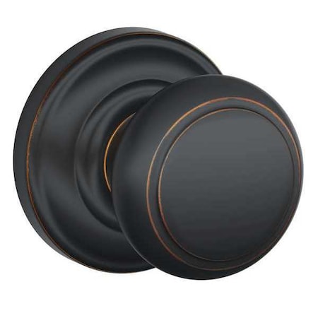 Schlage Antique Bronze Passage Knob Lockset, Andover F10 AND 716 AND