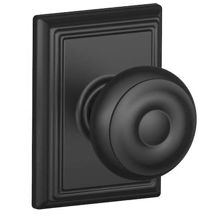 Schlage Matte Black Passage Knob Lockset, Georgian/Addison F10 GEO 622 ADD