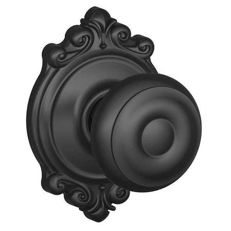 Schlage Matte Black Passage Knob Lockset, Georgian/Brookshire F10 GEO 622 BRK