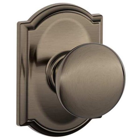 Schlage Antique Pewter Passage Knob Lockset, Plymouth/Camelot F10 PLY 620 CAM