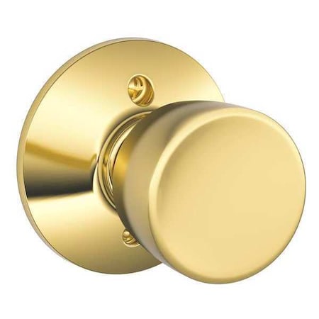 Schlage Bright Brass Dummy Knob Lockset, Bell F170 BEL 605