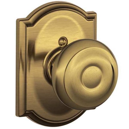 Schlage Antique Brass Dummy Knob Lockset, Georgian/Camelot F170 GEO 609 CAM