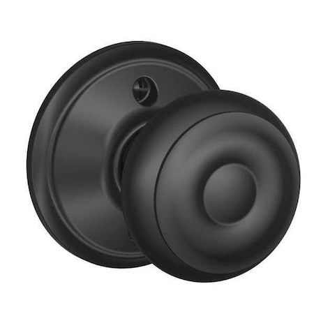 Schlage Matte Black Dummy Knob Lockset, Georgian F170 GEO 622