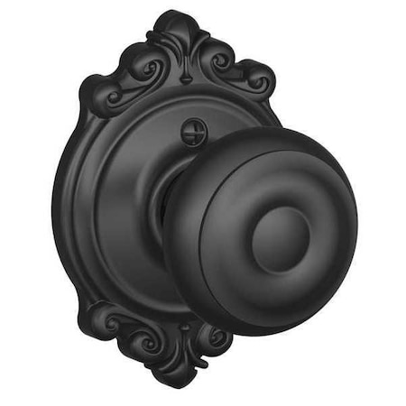 Schlage Matte Black Dummy Knob Lockset, Georgian/Brookshire F170 GEO 622 BRK