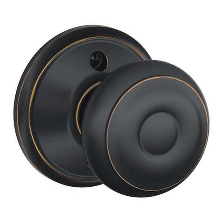 Schlage Antique Bronze Dummy Knob Lockset, Georgian F170 GEO 716