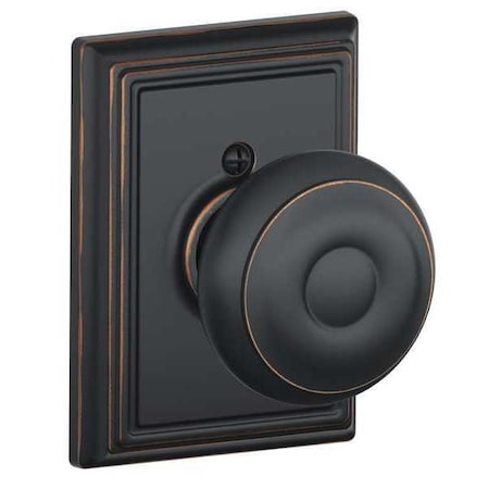 Schlage Antique Bronze Dummy Knob Lockset, Georgian/Addison F170 GEO 716 ADD