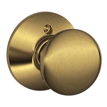 Schlage Antique Brass Dummy Knob Lockset, Plymouth F170 PLY 609