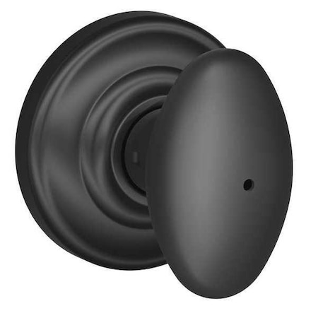 Schlage Matte Black Privacy Knob Lockset, Siena/Andover F40 SIE 622 AND