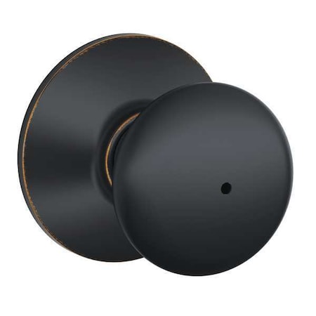 Schlage Residential Knob Lockset, Aged Bronze / Bright Chrome F40 PLY 716X625