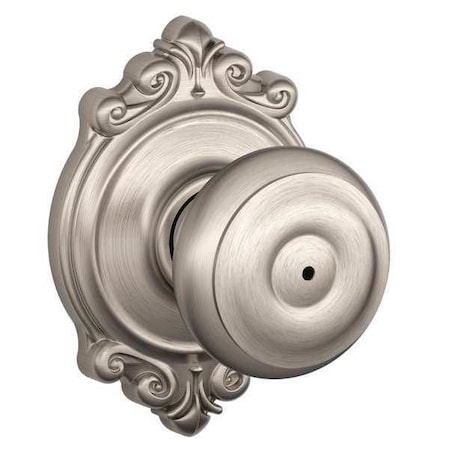 Schlage Satin Nickel Privacy Knob Lockset, Georgian/Brookshire F40 GEO 619 BRK