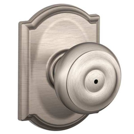 Schlage Satin Nickel Privacy Knob Lockset, Georgian/Camelot F40 GEO 619 CAM