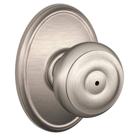 Schlage Satin Nickel Privacy Knob Lockset, Georgian/Wakefield F40 GEO 619 WKF