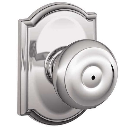 Schlage Chrome Privacy Knob Lockset, Georgian/Camelot F40 GEO 625 CAM