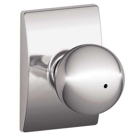 Schlage Chrome Privacy Knob Lockset, Orbit/Century F40 ORB 625 CEN