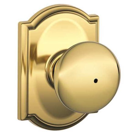 Schlage Bright Brass Privacy Knob Lockset, Plymouth/Camelot F40 PLY 605 CAM