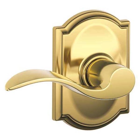 Schlage Bright Brass Passage Lever Lockset, Accent/Camelot F10 ACC 505 CAM