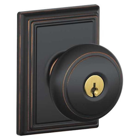 Schlage Antique Bronze Entrance Knob Lockset, Andover/Addison F51A AND 716 ADD