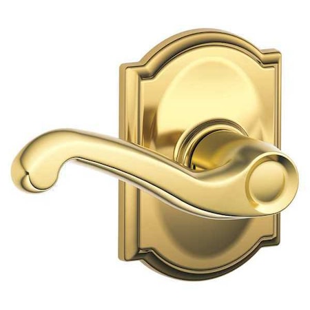 Schlage Bright Brass Passage Lever Lockset, Flair/Camelot F10 FLA 605 CAM