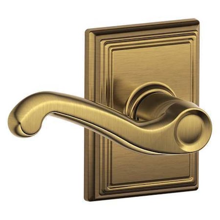 Schlage Antique Brass Passage Lever Lockset, Flair/Addison F10 FLA 609 ADD