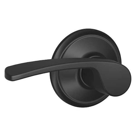 Schlage Matte Black Passage Lever Lockset, Merano F10 MER 622