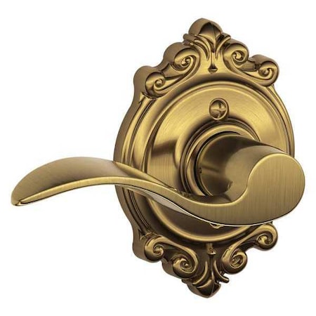 Schlage Antique Brass Dummy Lever Lockset, Accent/Brookshire, Left Hand F170 ACC 609 BRK LH