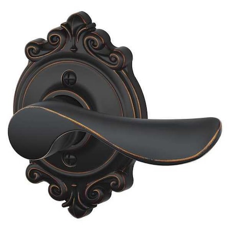 Schlage Antique Bronze Dummy Lever Lockset, Champagne/Brookshire, Right Hand F170 CHP 716 BRK RH