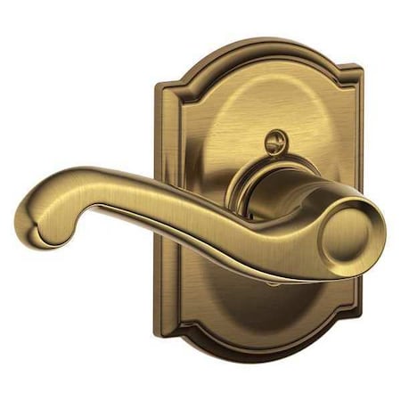 Schlage Antique Brass Dummy Lever Lockset, Flair/Camelot, Right Hand F170 FLA 609 CAM RH