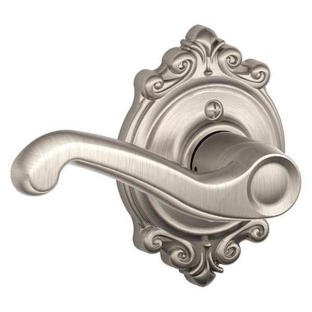 Schlage Satin Nickel Dummy Lever Lockset, Flair/Brookshire, Right Hand F170 FLA 619 BRK RH