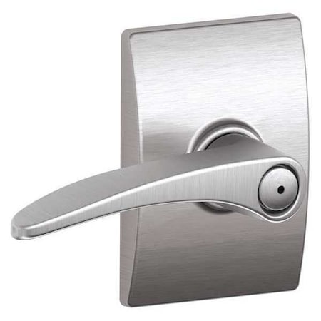 Schlage Satin Chrome Privacy Lever Lockset, Manhattan/Century F40 MNH 626 CEN