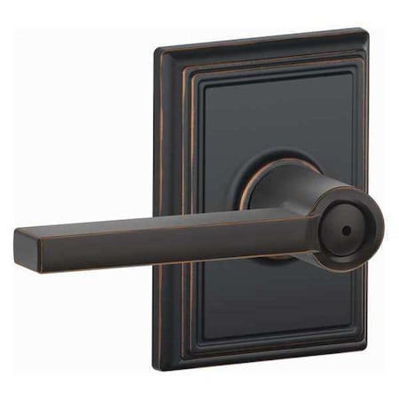 Schlage Antique Bronze Privacy Lever Lockset, Latitude/Addison F40 LAT 716 ADD
