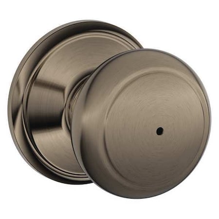 Schlage Knob Lockset, Mechanical, Privacy, Grd. 2 F40 AND 620