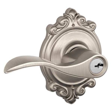 Schlage Lever Lockset, Mechanical, Entrance, Grd. 2 F51A ACC 619 BRK