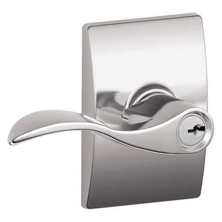 Schlage Bright Chrome Entrance Lever Lockset, Accent/Century F51A ACC 625 CEN
