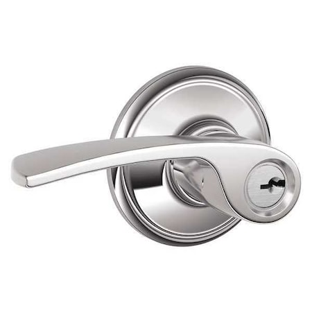 Schlage Bright Chrome Entrance Lever Lockset, Manhattan F51A MNH 625
