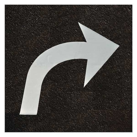 3M Right Curve Arrow Symbol Tape, Retroreflective Polymer, 96 in Length, 73" Width, 1/16 in Height L380IES-RA