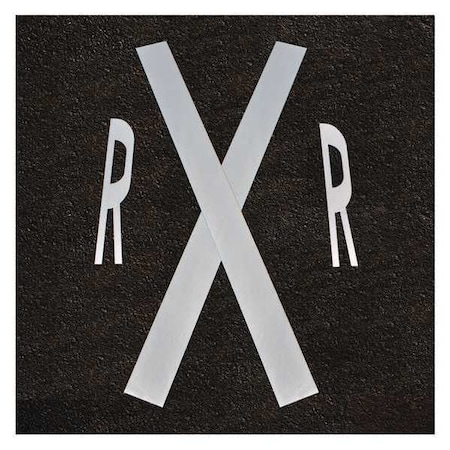 3M Railroad Crossing Kit Tape, Retroreflective Polymer, 72 in Length, 42" Width, 1/16 in Height L270ES-RX