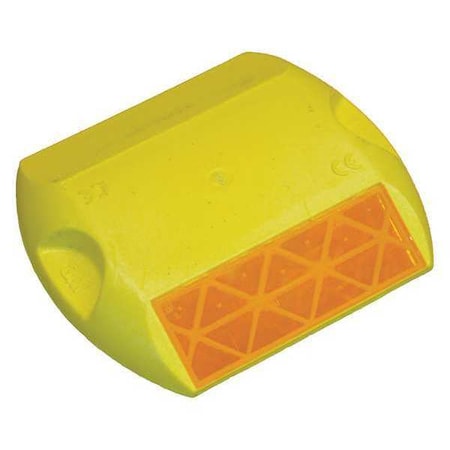 3M Pavement Marker Tape, Polycarbonate Body, 4 in Length, 3 3/4 in Width, 5/8 in Height, Yellow, Epoxy RPM-291-Y
