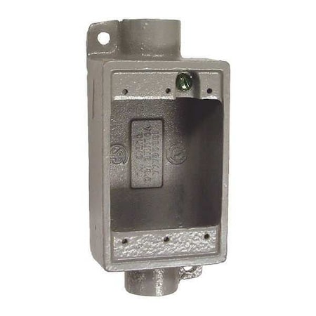 Hubbell Killark Electrical Box, 50 cu in, FDC Box Type, 1 Gang, Aluminum, Rectangular Shape FDC-2