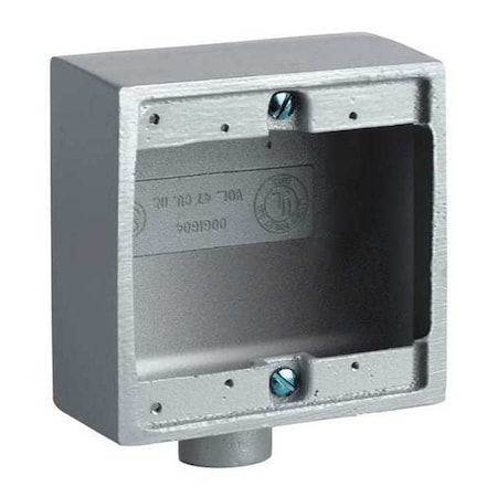 Hubbell Killark Electrical Box, 47 cu in, FD Box Type, 2 Gangs, Aluminum, Square Shape 2FD-2