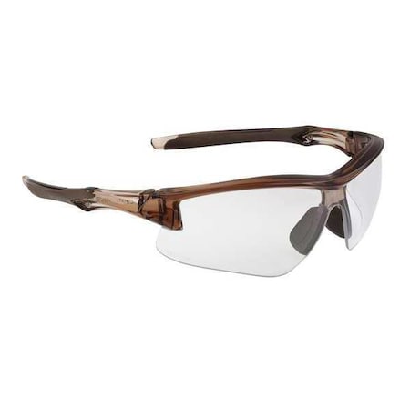 Uvex Acadia, Safety Glasses, Anti-Fog, Clear Lens, Brown Frame, Half-Frame S4170XP