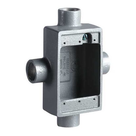 Hubbell Killark Electrical Box, 18 cu in, FSX Box Type, 1 Gang, Malleable Iron, Rectangular Shape FSX-2M