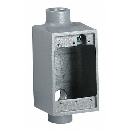 Hubbell Killark Electrical Box, 18 cu in, FSCA Box Type, 1 Gang, Malleable Iron, Rectangular Shape FSCA-1M