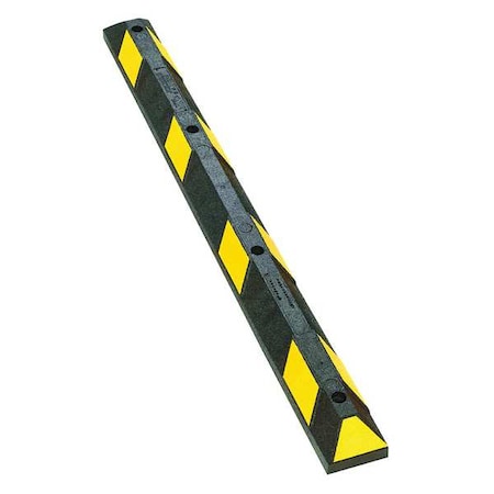Zoro Select Car Stop, Rubber, 4 in Height, 6 ft Length, Black/Yellow GNRS1610YB