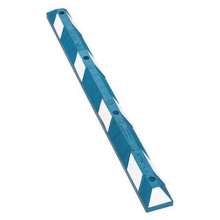 Zoro Select Car Stop, Rubber, 4 in Height, 6 ft Length, Blue/White GNRS1620WB