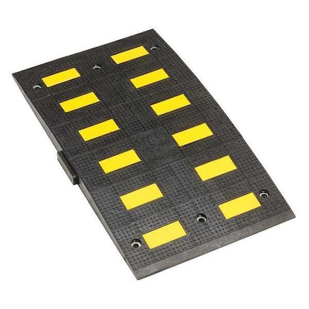 Zoro Select Speed Hump, Rubber, 2 in H, 3 ft L, 19 3/4 in W, Black/Yellow GNRS350VYB