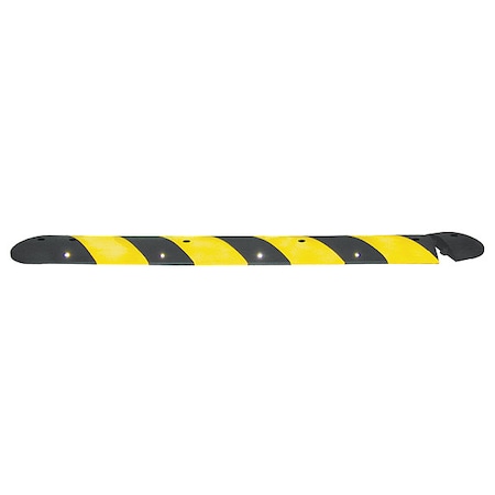 Zoro Select Speed Bump, Rubber, 3 in Height, 48 in Length, 2 lb, Black/Yellow GNRS2411YB