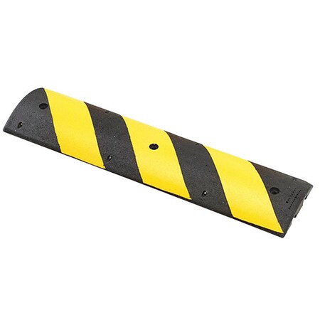 Zoro Select Speed Bump, Rubber, 3 in Height, 72 in Length, 4 lb, Black/Yellow GNRS2611YB