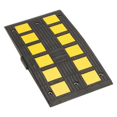 Zoro Select Speed Hump, Rubber, 2 in Height, 19 3/4 in Length, 2 lb, Black/Yellow GNRS3500YB