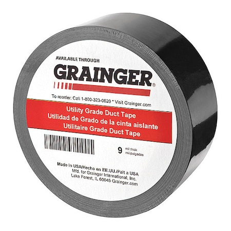 Zoro Select Duct Tape, Black, Rubber, 96mm W, PK6 TC600